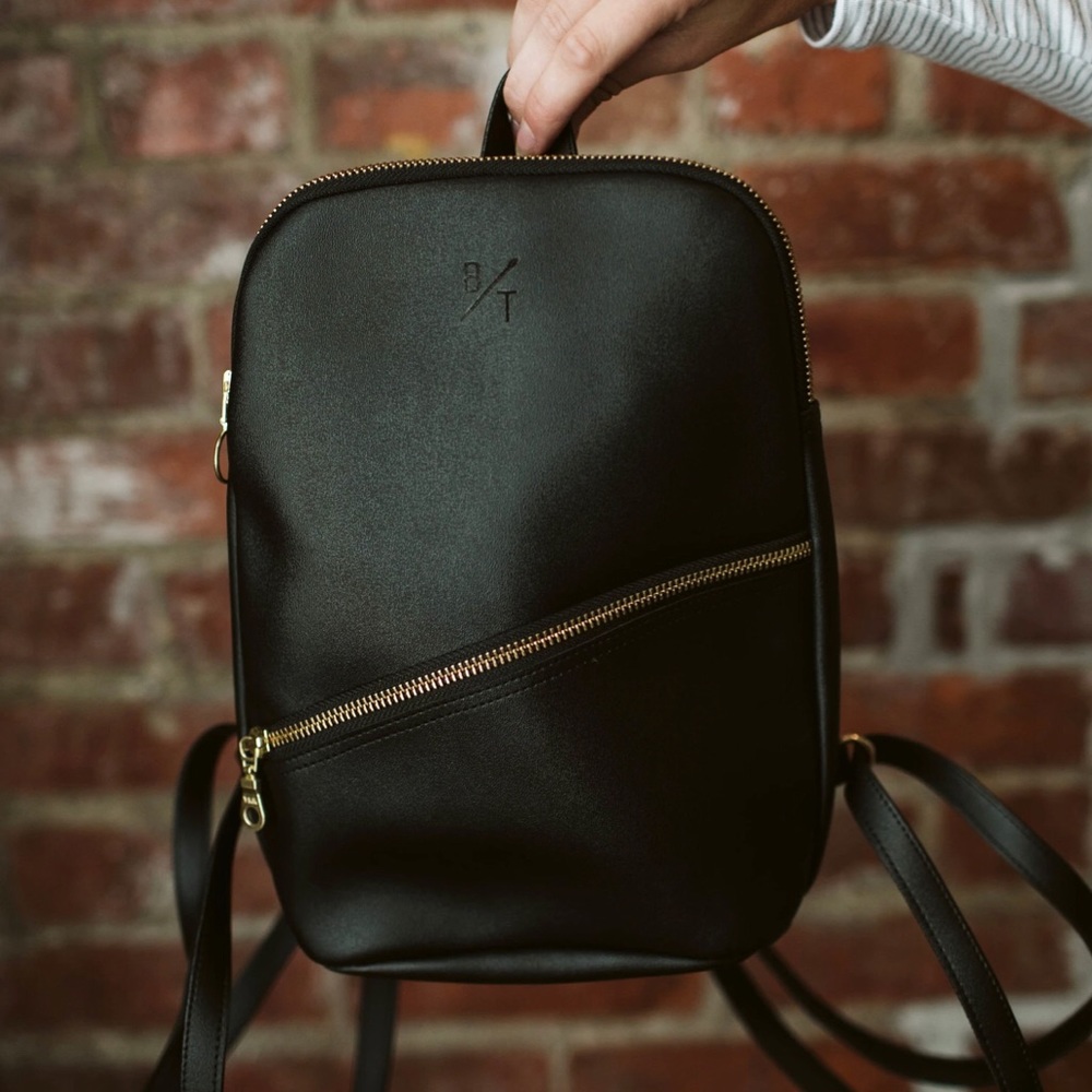BYTAVI Black PANHA Backpack Purse Handbag